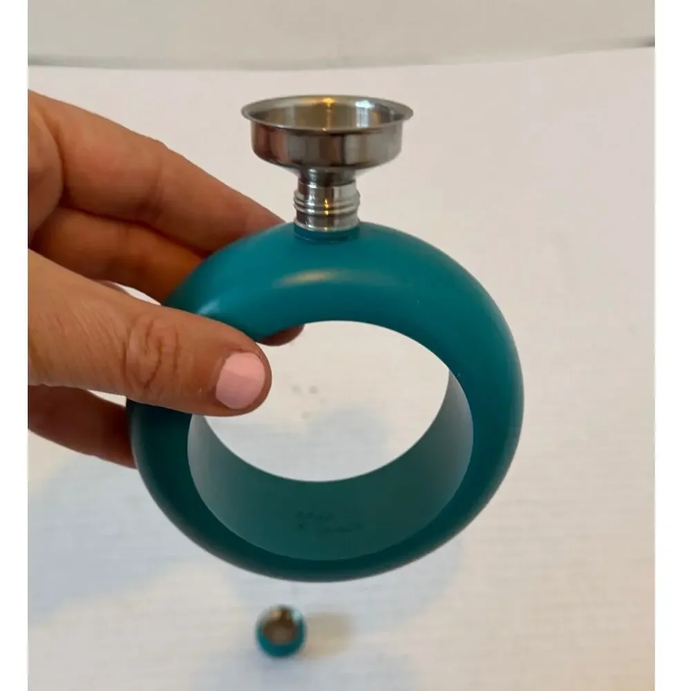 Teal Writ Flask Bracelet‎ with Funnel for Easy Filling